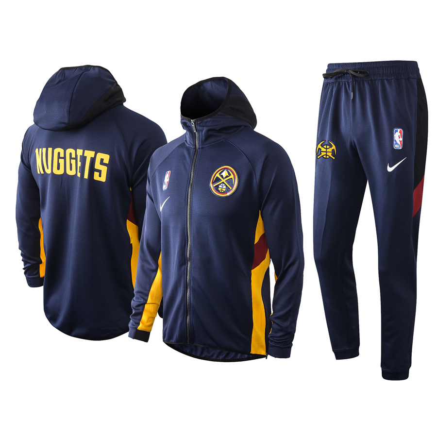 Men's Navy Denver Nuggets Warmup Hoodiesuit